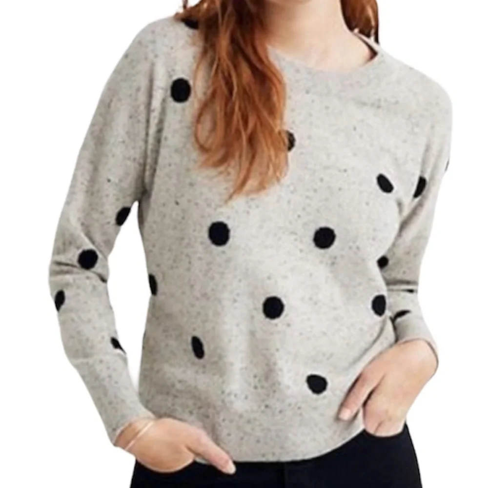 NWT Madewell Cashmere Sweatshirt Sweater in Donegal Dot Size XS - Picture 10 of 10